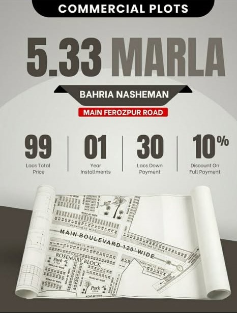 Commercial Plot for Sale in Bahria Nasheman Lahore